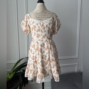 Floral Puff Sleeve Mini Dress